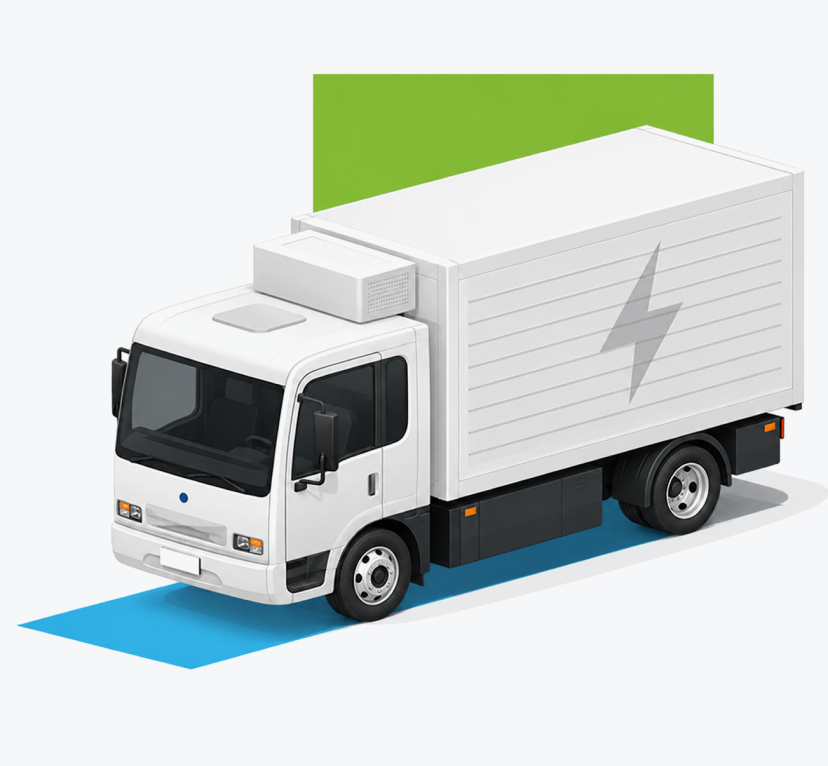 Electric commercial truck illustration